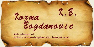 Kozma Bogdanović vizit kartica